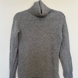 Grey Cashmere Turtleneck Sweater